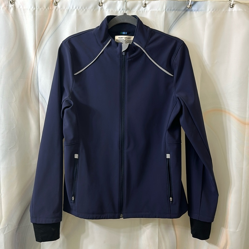 Tory Burch Sport Navy Zip Up Jacket Large